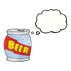 thought bubble textured cartoon beer can