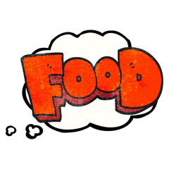 thought bubble textured cartoon word food
