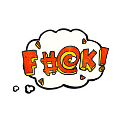 thought bubble textured cartoon swearword