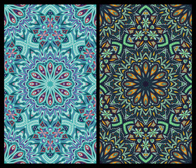 set of seamless patterns: detailed vector persian carpet