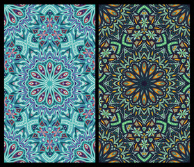 set of seamless patterns: detailed vector persian carpet