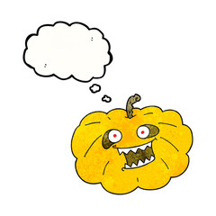 thought bubble textured cartoon halloween pumpkin