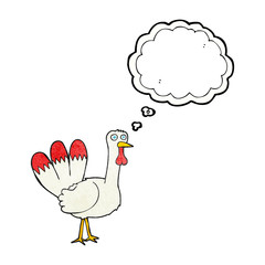 thought bubble textured cartoon turkey