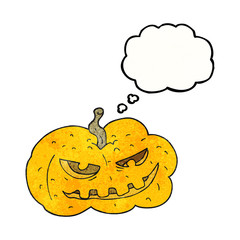 thought bubble textured cartoon halloween pumpkin