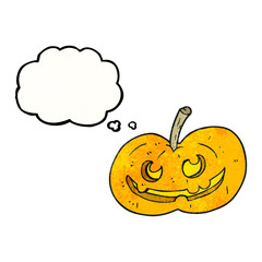 thought bubble textured cartoon halloween pumpkin