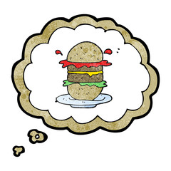 thought bubble textured cartoon burger