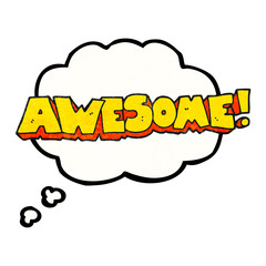 awesome thought bubble textured cartoon symbol