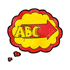 thought bubble textured cartoon ABC symbol