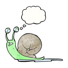 thought bubble textured cartoon snail