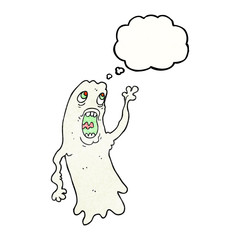 thought bubble textured cartoon ghost