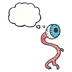 gross thought bubble textured cartoon eyeball