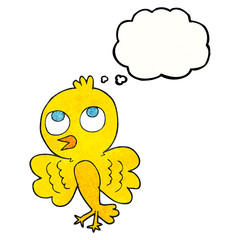 thought bubble textured cartoon bird