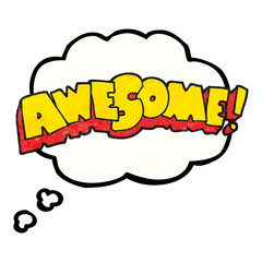 awesome thought bubble textured cartoon