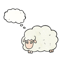 thought bubble textured cartoon farting sheep