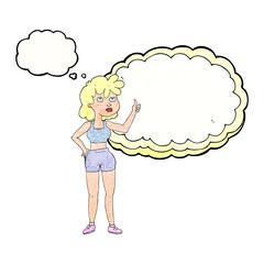 thought bubble textured cartoon gym woman