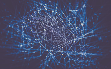 Abstract polygonal space low poly dark background