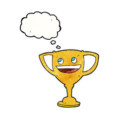 thought bubble textured cartoon sports trophy