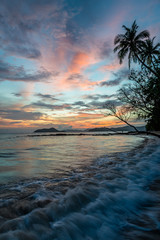 Beautiful sunset sky with the beauty beach from Koh Mak island,