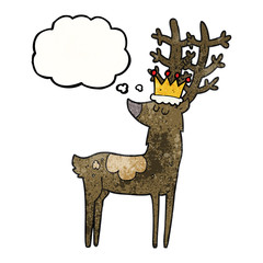 thought bubble textured cartoon stag king