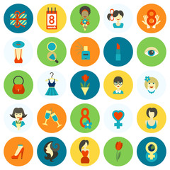 Womans Day Icon Set