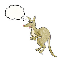 thought bubble textured cartoon kangaroo