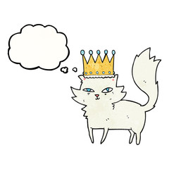 thought bubble textured cartoon posh cat