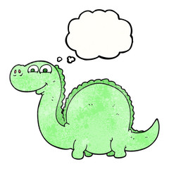 thought bubble textured cartoon dinosaur