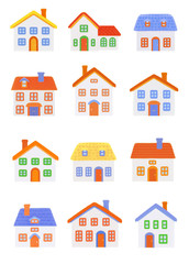 set of colorful house 