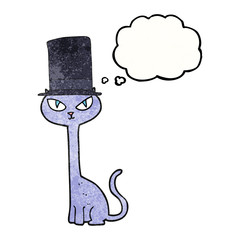 thought bubble textured cartoon posh cat