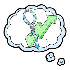 thought bubble textured cartoon work tie and arrow progress symb