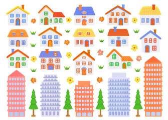 set of colorful house 