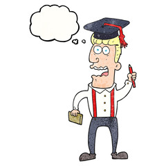thought bubble textured cartoon stressed student
