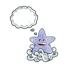 thought bubble textured cartoon starfish