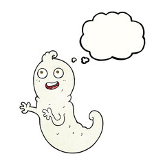 thought bubble textured cartoon ghost