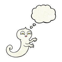 thought bubble textured cartoon ghost