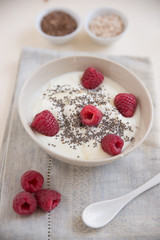 Joghurt mit Müsli und Früchten 