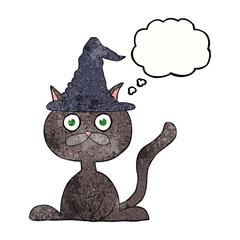 thought bubble textured cartoon halloween cat