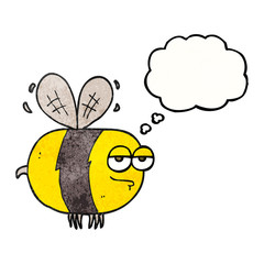 thought bubble textured cartoon unhappy bee