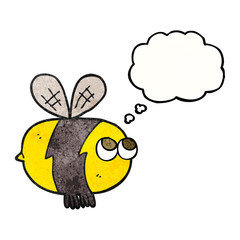 thought bubble textured cartoon bee