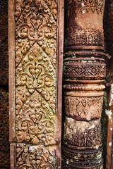 Bas relief in Banteay Srei, Cambodia