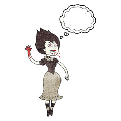 thought bubble textured cartoon blood sucking vampire girl