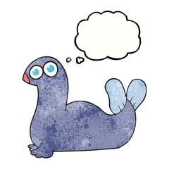 thought bubble textured cartoon seal