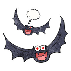 thought bubble textured cartoon halloween bats