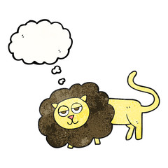 thought bubble textured cartoon lion