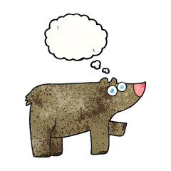 thought bubble textured cartoon bear