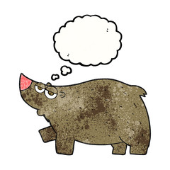 thought bubble textured cartoon bear