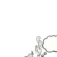 thought bubble textured cartoon can of sardines