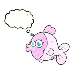 funny thought bubble textured cartoon fish with big pretty eyes