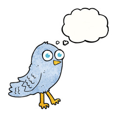 thought bubble textured cartoon bird