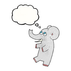thought bubble textured cartoon cute elephant